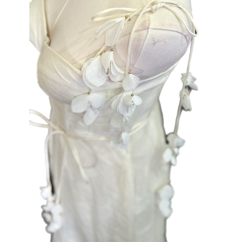 NWOT $1600 MSRP Zimmermann Ivory Wanderland Corset-Style Midi Dress US Size 4-6 - Picture 8 of 15